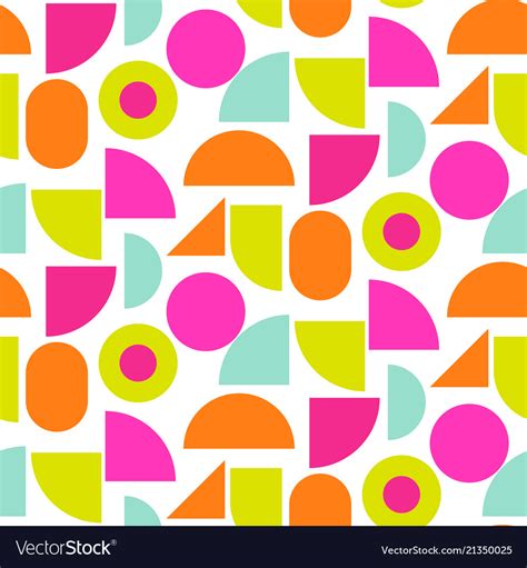 Color Block Bright Shapes Seamless Pattern Vector Image