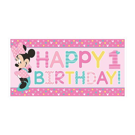 1st Birthday Minnie Mouse Banner 65in X 33 12in Party City