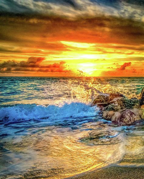 Hdr Beach Sunset Photograph By Joe Myeress Pixels