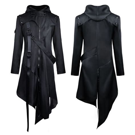 Long Black Party Steampunk Costume Steampunk Plague Doctor Cosplay Gothic Jacket Try Punk