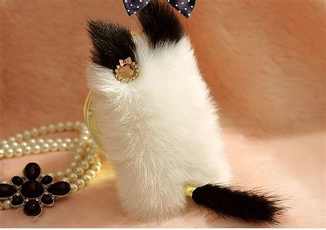 Cute Cat Fluffy Style Fur Case For Iphone 4 4s 5 With White On Luulla