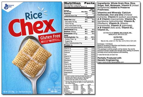 Rice Chex Cereal Nutrition Label Gallon Jame
