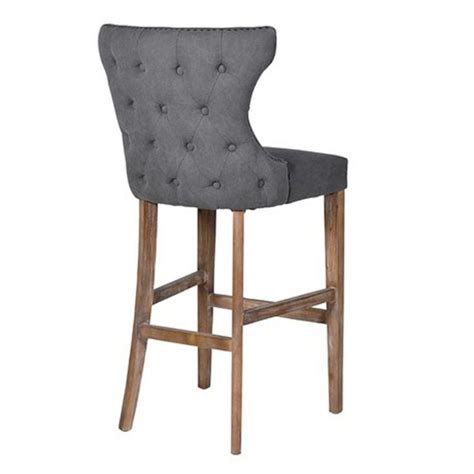 The astra modern bar stool features a fabric upholstered sturdy comfortable seat with winged edges. Grey Stone Wash Fabric Bar Stool - Interior Flair | Stools ...