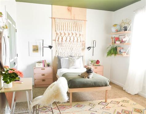 Get ideas on remodeling and making over a bedroom. Macie's Boho Bedroom Makeover Reveal - Vintage Revivals