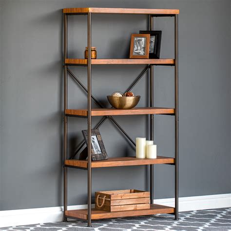 Best Choice Products 5 Tier Rustic Industrial Bookshelf Display Decor