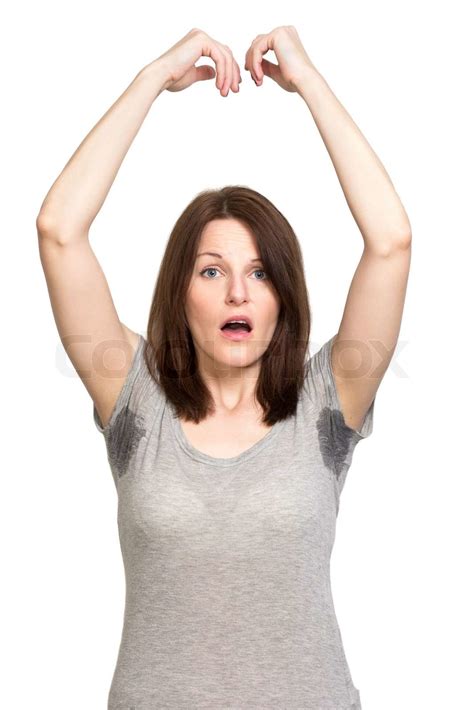 Woman Sweating Very Badly Under Armpit Stock Image Colourbox