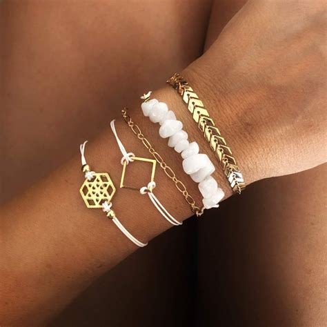 Lot De 5 Bracelets Tendance Jewelry Accessories Layering Necklaces Beaded Jewelry Necklaces