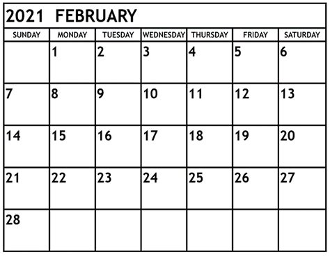 Colored and black & white calendars practically useable in minimal yet elegant styles. February 2021 Calendar Printable With Holidays ...