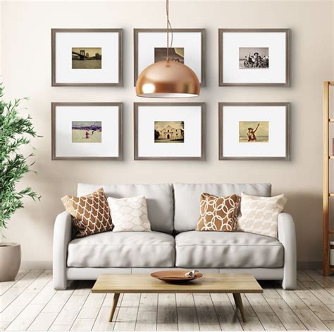 Symmetrical Collage Above Couch Above Couch Decor Couch Decor Wall Decor Living Room