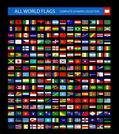 World Flags In Shields Part 1 Stock Vector Illustration Of
