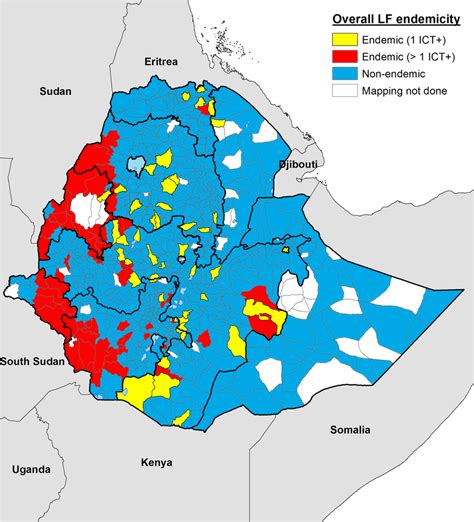 Current Lf Endemicity Map For Ethiopia For All Ius Surveyed To