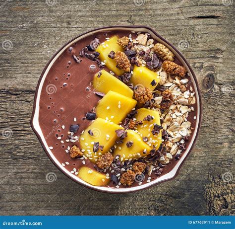 Breakfast Smoothie Bowl Stock Image Image Of Cacao Dessert 67763911