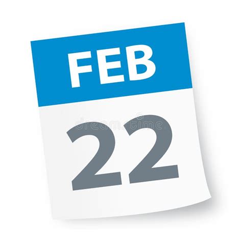 February 22 Calendar Icon Stock Illustration Illustration Of