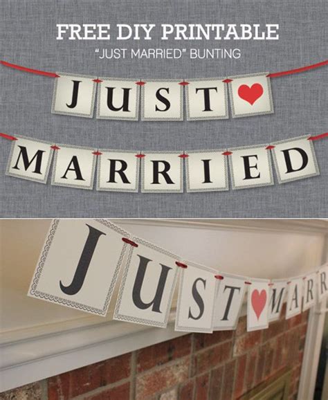married bunting  printable wedding