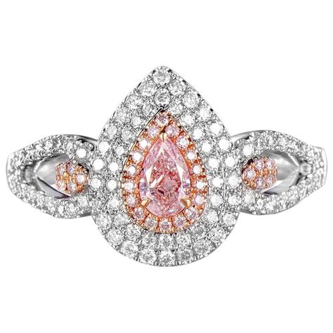 Gia Certified Natural Untreated Pink Diamond 18 Karat Gold Engagement