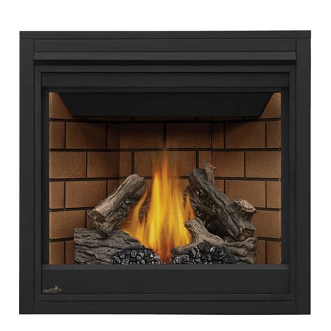 Shop Continental 35 In Direct Vent Black Natural Gas Fireplace At