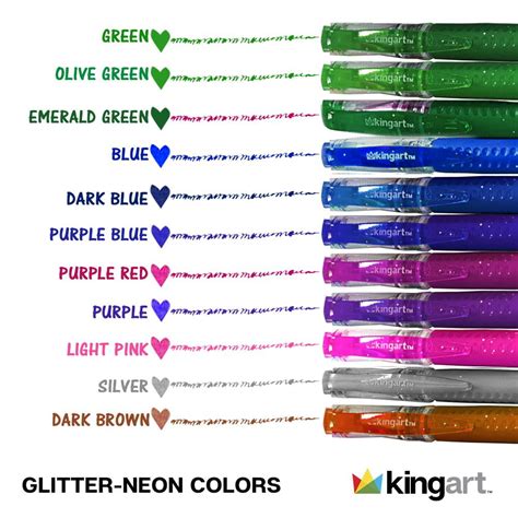 Kingart Soft Grip Glitter Gel Pens Set Of 50 Colors Furniturezstore