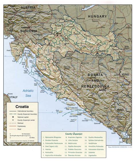 Die karte bietet mit ortsnamenregister, straßennamenregister. Landkarte Kroatien (Reliefkarte) : Weltkarte.com - Karten ...