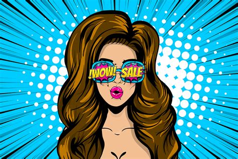 brunette shocked woman wow face pop art graphic by kapitosh · creative fabrica
