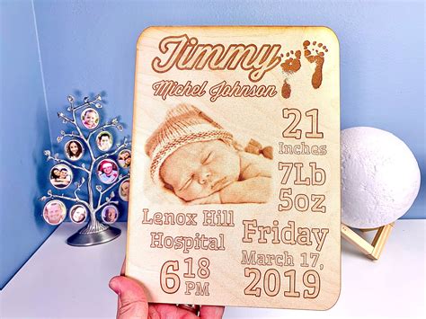 Birth Stats Wood Sign Birth Announcement Sign Baby Wooden Etsy