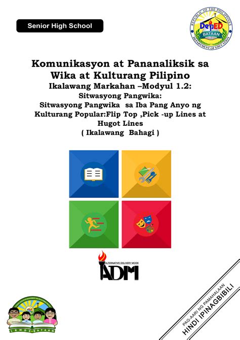 Kom11 Q2 Mod1 Sitwasyong Pangwika Sa Pilipinas Ibat Ibang Gamit Ng Wika