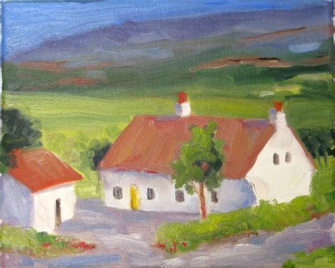 My White Irish Cottage An Original Oil Painting On 8 X 10 20 X 25 Cm