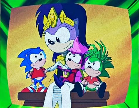 Queen Aleena And Her Children Sonic Sonia And Manic Sonic Sonic