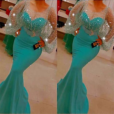 2021 Plus Size Arabic Aso Ebi Mermaid Sexy Sparkly Prom Dresses Long