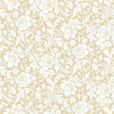 The Wallpaper Company 56 Sq Ft Beige Floral Fantasy