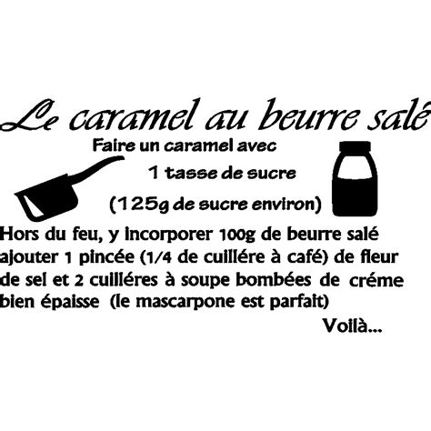 Sticker cuisine recette Le caramel au beurre salé Stickers STICKERS