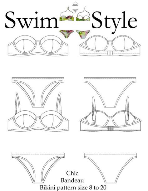 Bandeau Bikini Pdf Sewing Pattern Swimsuit Pattern Pdf Etsy España