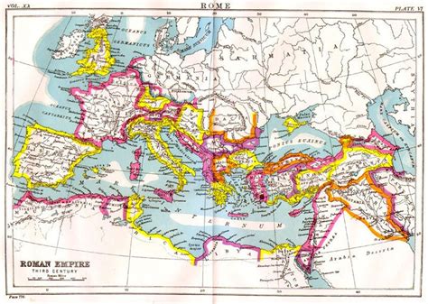 Roman Empire Third Century Map Antique Copper Engraved Etsy