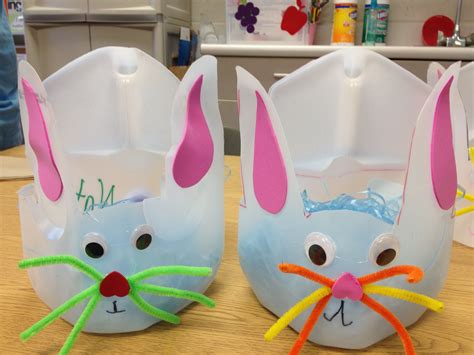 Milk Jug Bunny Baskets For Our Classroom Egg Hunt So Cute Milk Jug