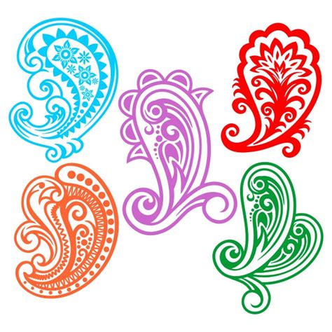 Paisley Decals Cuttable Design Png Dxf Svg And Eps File For Etsy