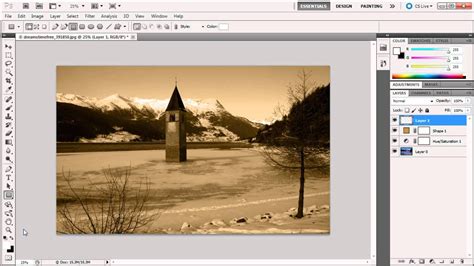 Photoshop Tutorial Create A Sepia Effect Hd Youtube