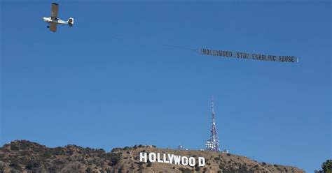 A “stop Enabling Abuse” Banner Flew Over Hollywood Today In Response