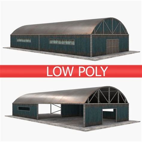 3d Model Warehouses Pack Blue Vr Ar Low Poly Cgtrader