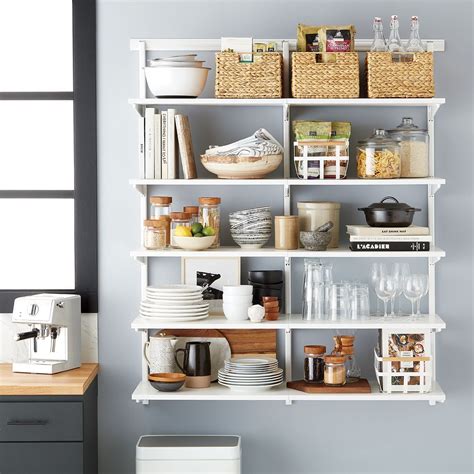 Elfa Classic 4 Kitchen Open Shelving White In 2020 Open Kitchen