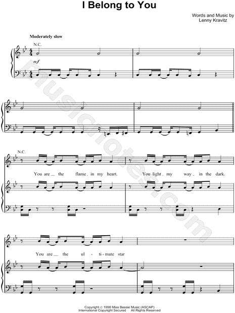 Lenny Kravitz I Belong To You Sheet Music In G Minor Download
