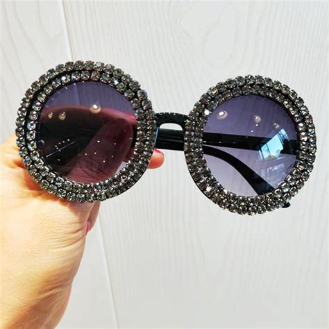 fashion sunglasses women brand designer rhinestone round sunglasses vintage round sunglasses