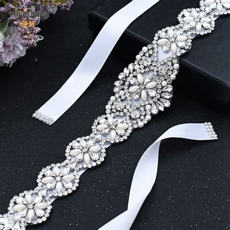 Topqueen S161 Bridal Belts Bling Wedding Women Jewelry Silver