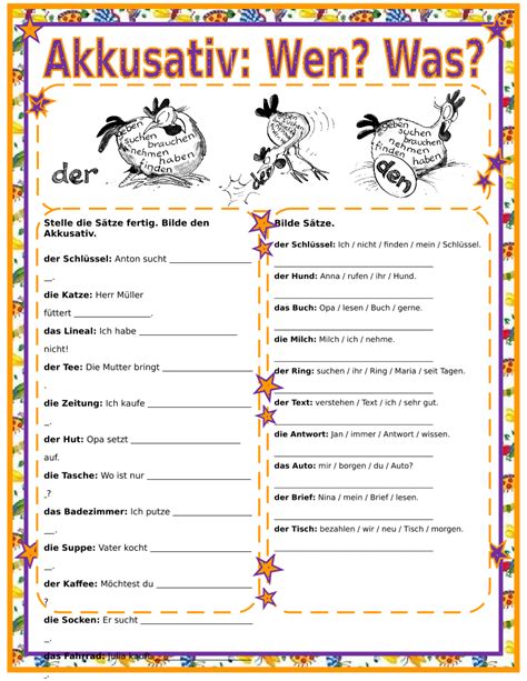 Akkusativ Bungen Ohne L Sungen Open Deutsch Deine Plattform F R