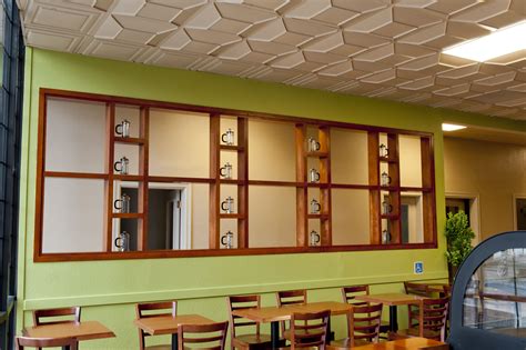 Acoustical ceiling tiles home depot. We replaced typical acoustical ceiling tiles with convex ...