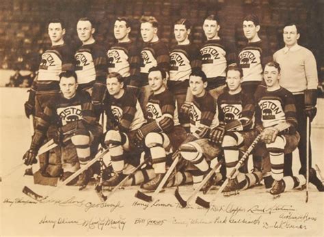 Boston Bruins Team Photo Autographed 1930 Hockeygods