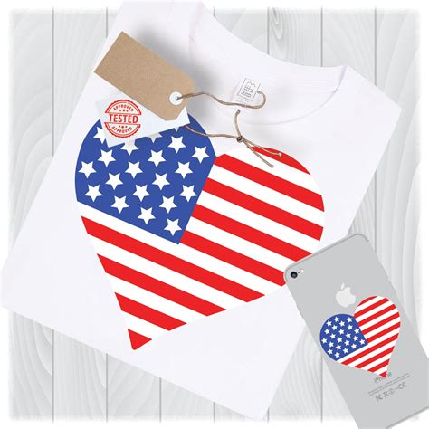 Heart Flag Svg Files For Cricut Designs 4th Of July Svg Etsy