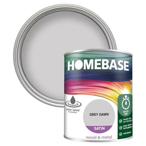 Homebase Interior Quick Dry Satin Paint Grey Dawn 750ml Homebase