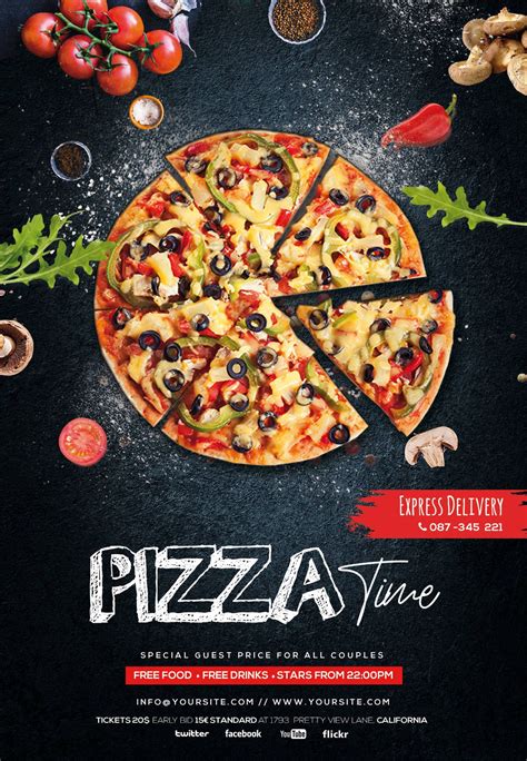 Pizza Restaurant Free Psd Flyer Template Pizza Flyer Pizza