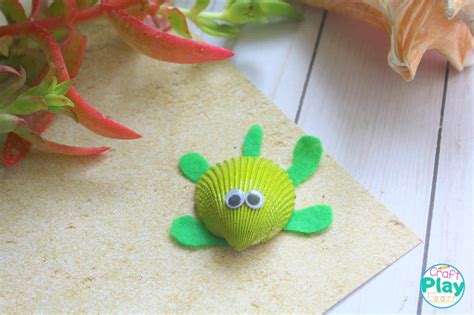 Diy Seashell Turtle Craft Ideas For Kids Craft Play Learn