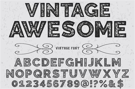 Premium Vector Vintage Font Alphabet Font Design Awesome