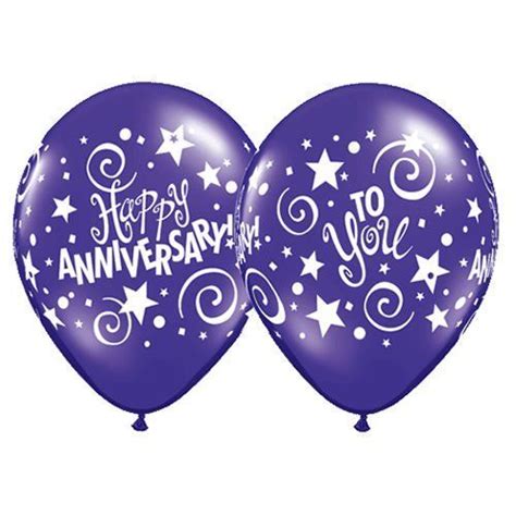 11 Anniversary Stars And Swirls Around Balloons 10 Ct 10 Per Package